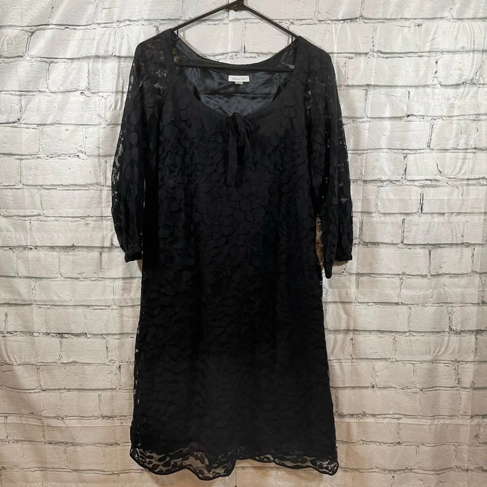 Women’s Garnet Hill Boheme easy lace black dress, size 10 - Picture 3 of 7